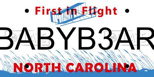 BABYB3AR North Carolina License Plate
