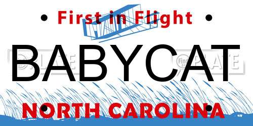 BABYCAT North Carolina License Plate