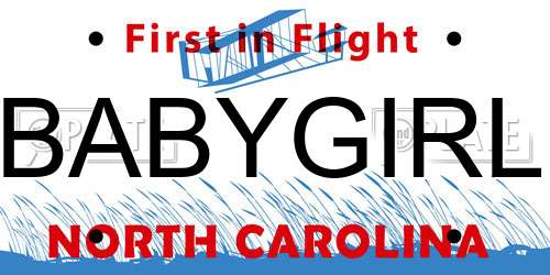 BABYGIRL North Carolina License Plate