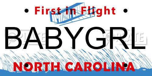 BABYGRL North Carolina License Plate