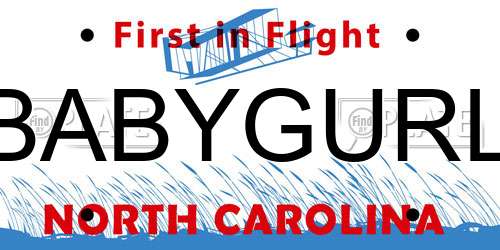 BABYGURL North Carolina License Plate
