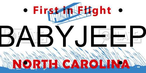 BABYJEEP North Carolina License Plate