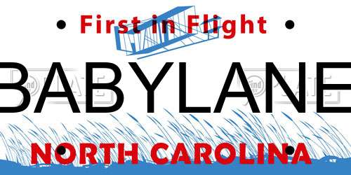 BABYLANE North Carolina License Plate