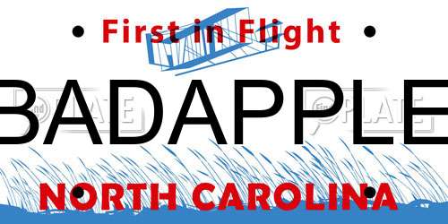BADAPPLE North Carolina License Plate