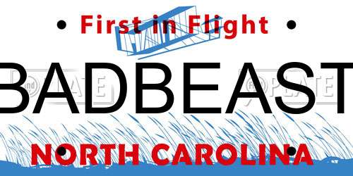 BADBEAST North Carolina License Plate