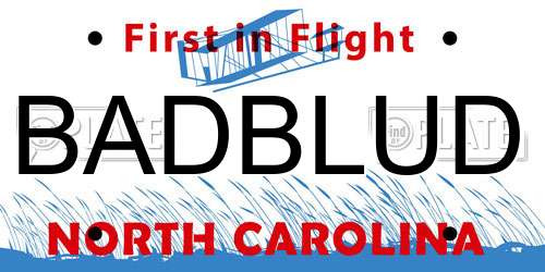 BADBLUD North Carolina License Plate