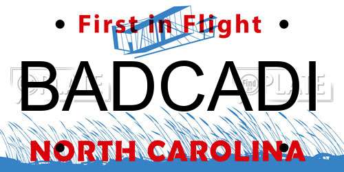 BADCADI North Carolina License Plate