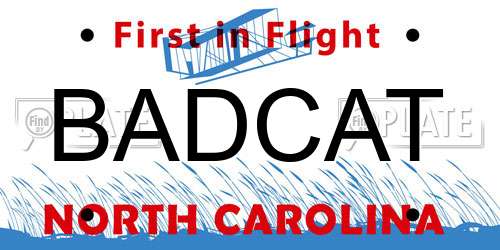 BADCAT North Carolina License Plate