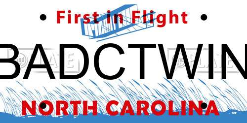 BADCTWIN North Carolina License Plate