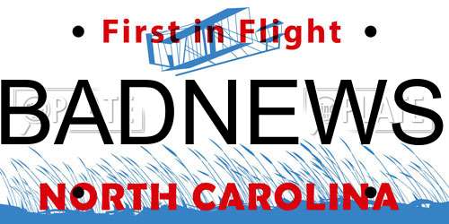 BADNEWS North Carolina License Plate
