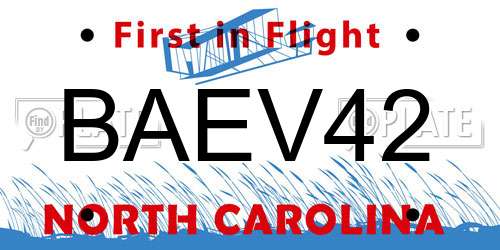 BAEV42 North Carolina License Plate