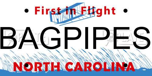 BAGPIPES North Carolina License Plate