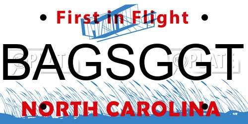 BAGSGGT North Carolina License Plate