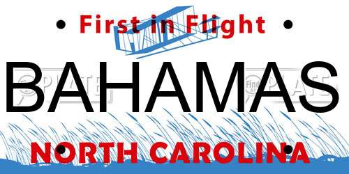 BAHAMAS North Carolina License Plate