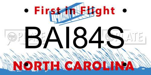 BAI84S North Carolina License Plate