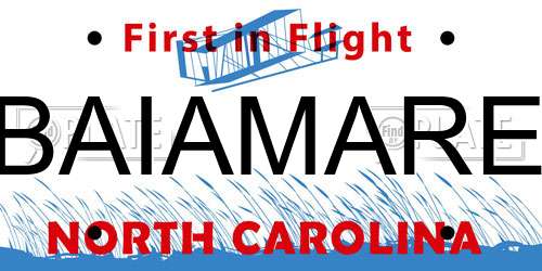 BAIAMARE North Carolina License Plate