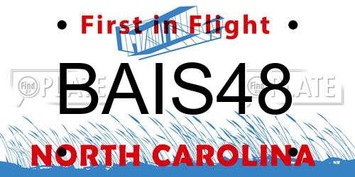 BAIS48 North Carolina License Plate
