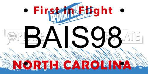 BAIS98 North Carolina License Plate