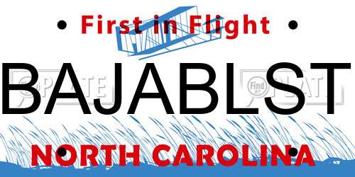 BAJABLST North Carolina License Plate