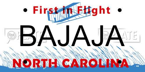 BAJAJA North Carolina License Plate
