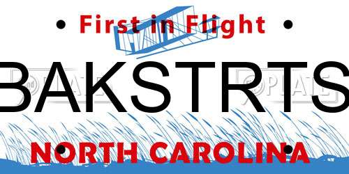 BAKSTRTS North Carolina License Plate