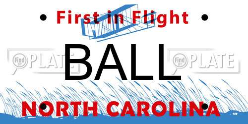 BALL North Carolina License Plate