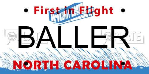 BALLER North Carolina License Plate