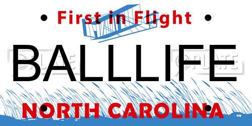 BALLLIFE North Carolina License Plate