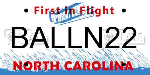 BALLN22 North Carolina License Plate