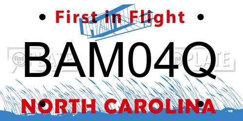 BAM04Q North Carolina License Plate