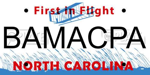 BAMACPA North Carolina License Plate