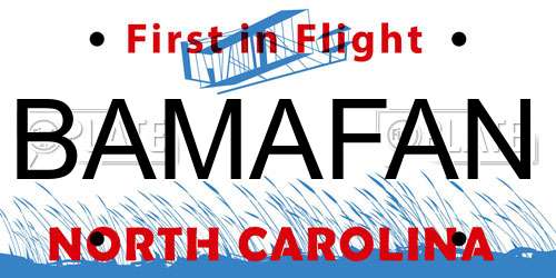 BAMAFAN North Carolina License Plate