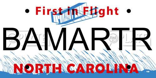 BAMARTR North Carolina License Plate