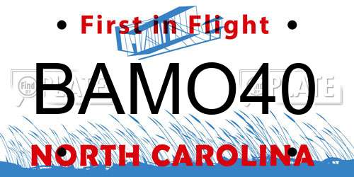 BAMO40 North Carolina License Plate
