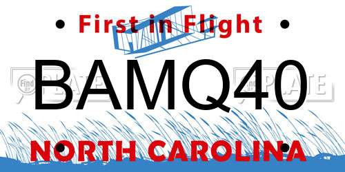 BAMQ40 North Carolina License Plate