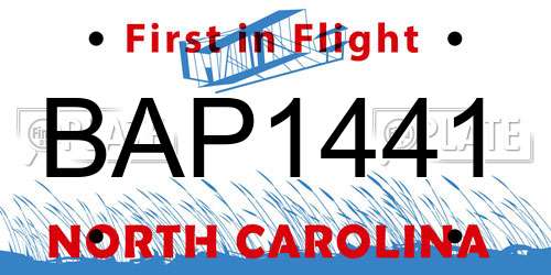 BAP1441 North Carolina License Plate