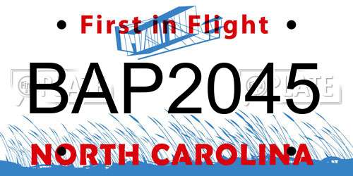 BAP2045 North Carolina License Plate