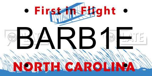 BARB1E North Carolina License Plate