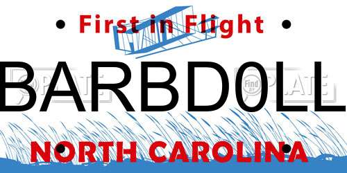 BARBD0LL North Carolina License Plate