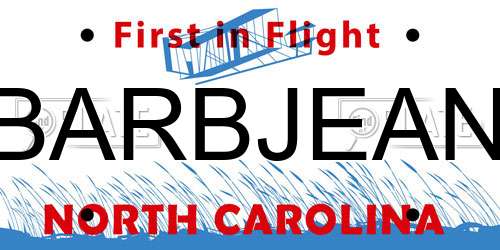 BARBJEAN North Carolina License Plate