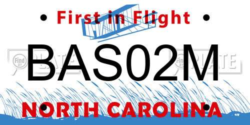 BAS02M North Carolina License Plate