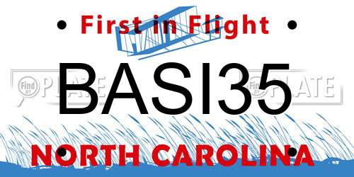 BASI35 North Carolina License Plate