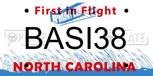 BASI38 North Carolina License Plate