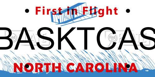 BASKTCAS North Carolina License Plate