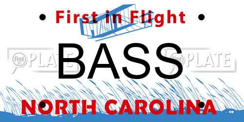 BASS North Carolina License Plate
