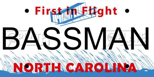 BASSMAN North Carolina License Plate