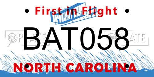 BAT058 North Carolina License Plate