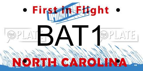 BAT1 North Carolina License Plate