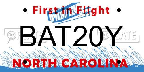 BAT20Y North Carolina License Plate