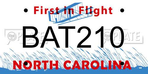 BAT210 North Carolina License Plate